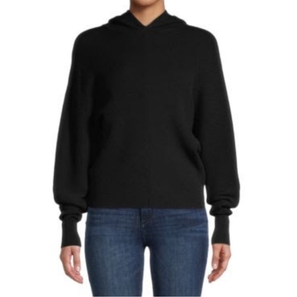 For The Republic Sweaters - For The Republic Dolman Sleeve Ribbed Hoodie Women’s Medium Black